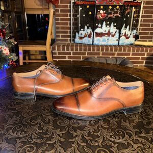 Aston Grey Saumon Oxford Dress Shoes Mens Size 10 Multi Upper Leather Cap Toe